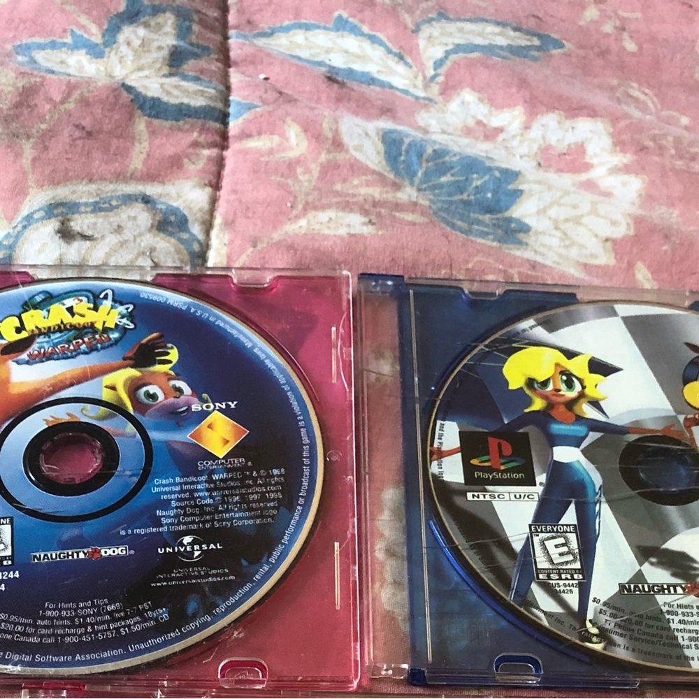 Sony PlayStation Crash Bandicoot & Racing Disc Set - Blue, Yellow